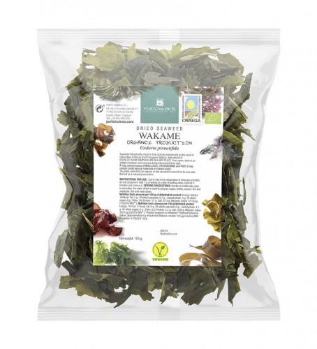 Porto Muinos ALGI MORSKIE SUSZONE - WAKAME BIO 100 g (TOREBKA FOLIOWA) - BP-8437001476398