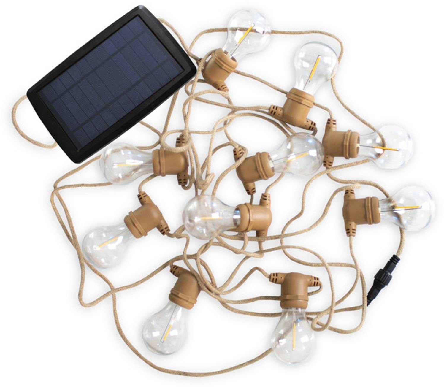NewGarden Allegra łańcuch solarny LED kabel jutowy