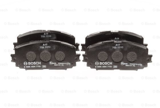 Bosch Zestaw klocków hamulcowych, hamulce tarczowe 0 986 494 770 0 986 494 770