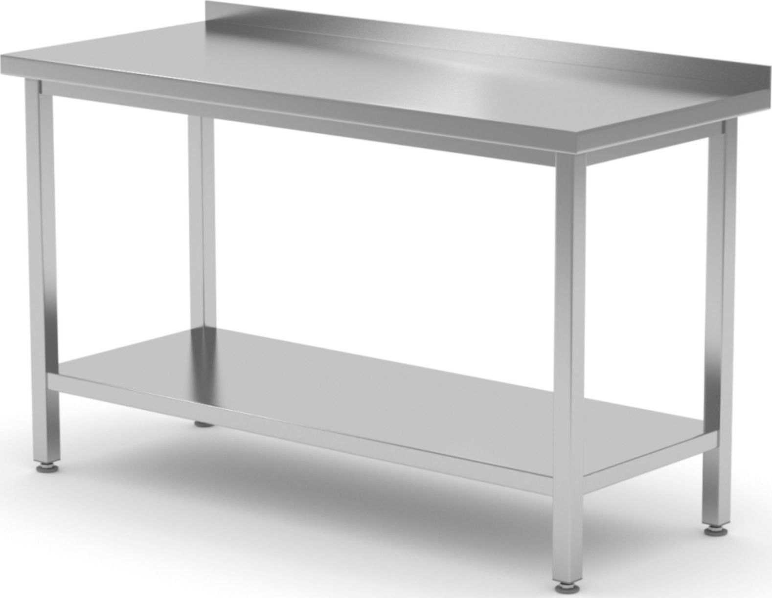 Hendi Stół gastronomiczny przyścienny z rantem i półką 180x70x85 cm 812761 Stół gastronomiczny przyścienny z rantem i półką 180x70x85 cm 812761 812761