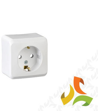 Schneider Electric PRIMA Gniazdo 1 pojedynczy z uziemieniem SCHUKO naścienne biały WDE001080 WDE001080/SCH