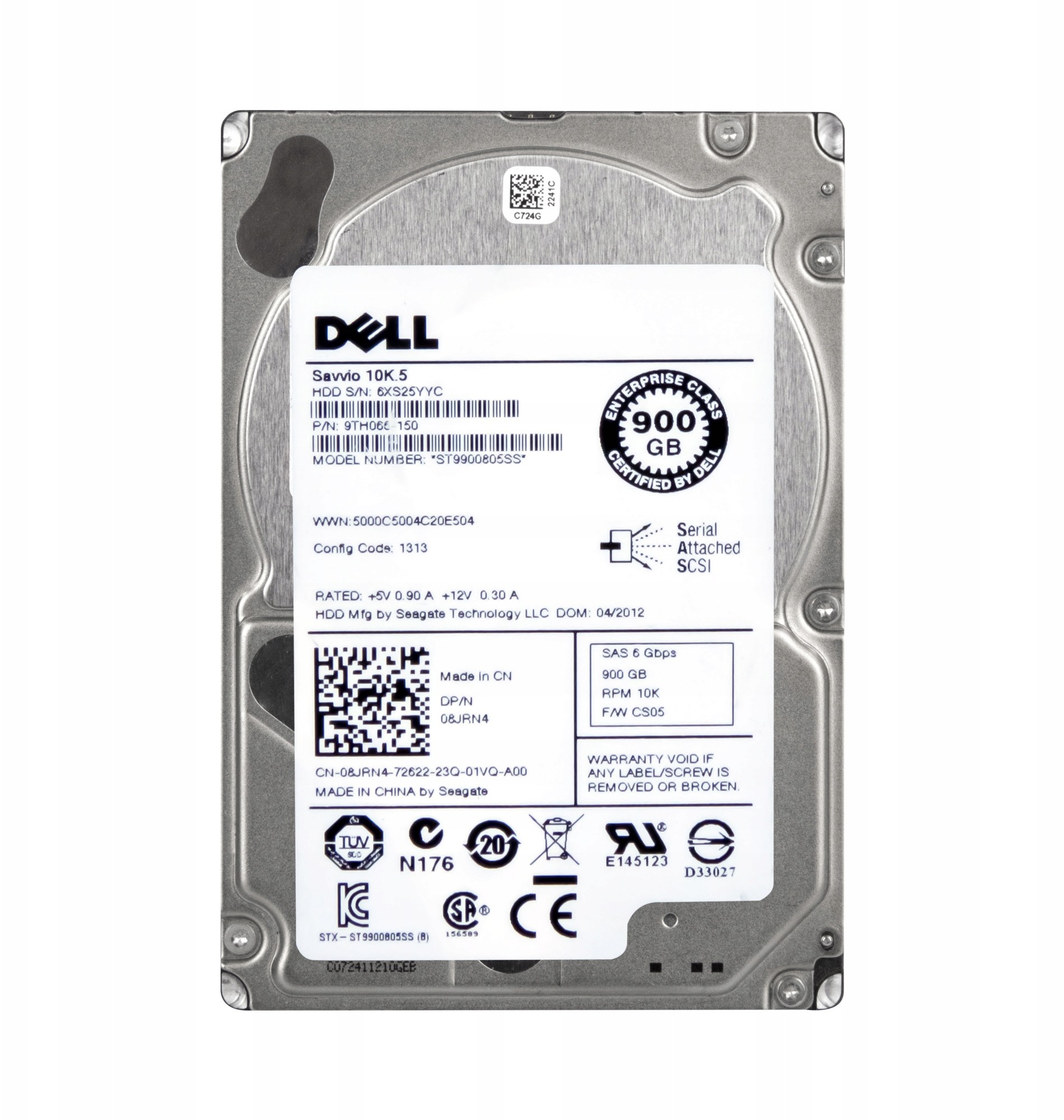 Dell 08JRN4 900GB 10K 64MB SAS-2 2.5'' ST9900805SS