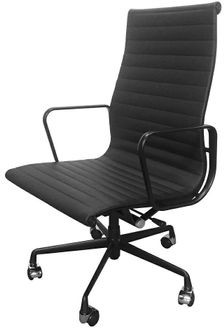 King Home Fotel Biurowy Aeron Prestige Plus Czarny Skóra Naturalna Aluminium A022.BLACKL