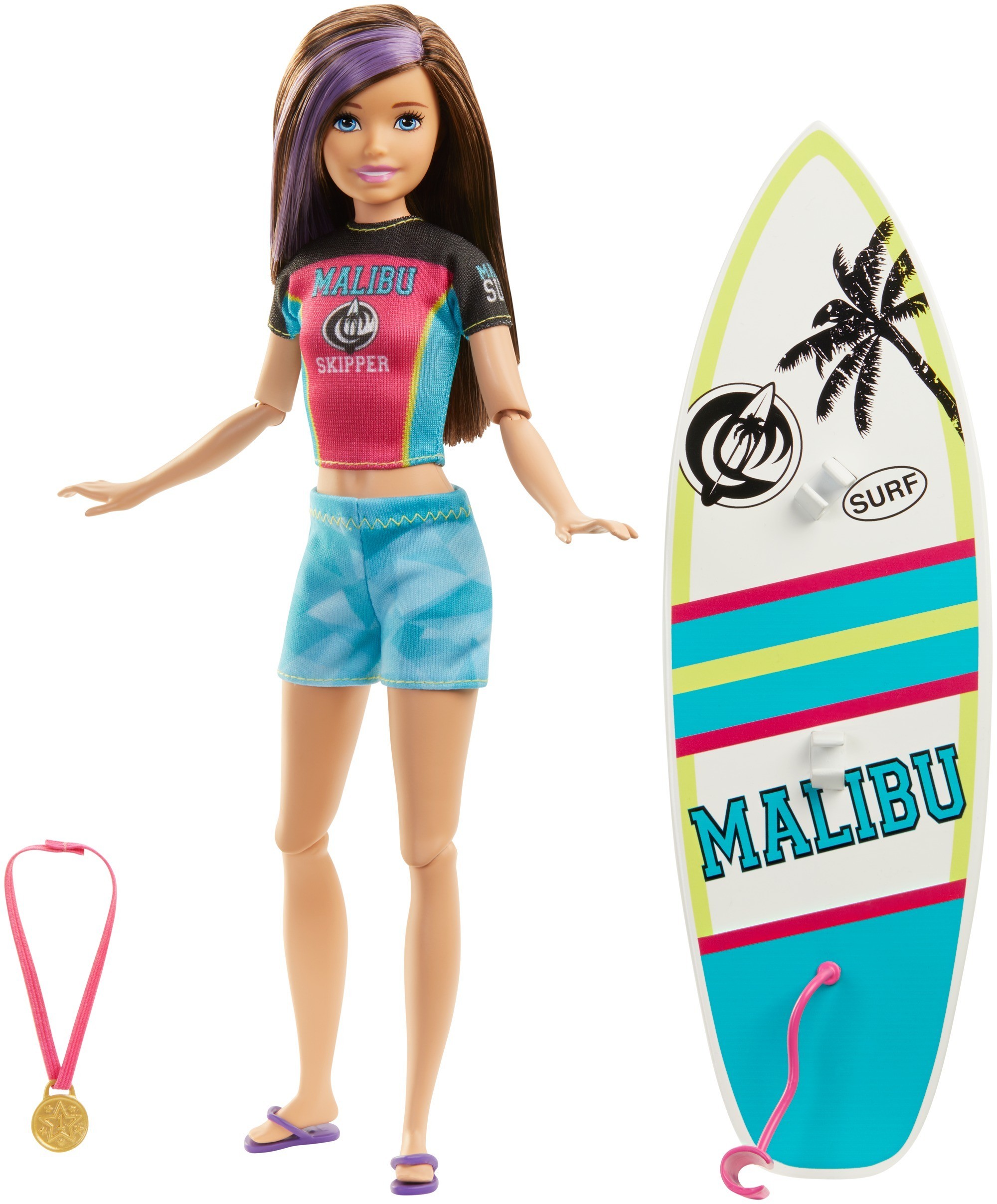 Mattel Sportowa siostra Skipper Surferka  GHK34 GHK36