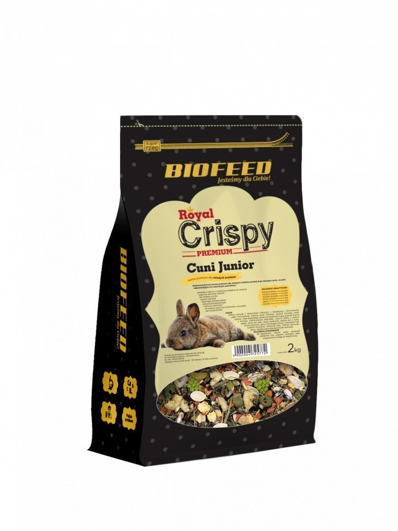 BioFeed BioFeed Royal Crispy Premium Cuni Junior 2kg karma dla młodych królików