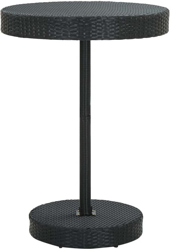 vidaXL Stolik ogrodowy, czarny, 75,5 x 106 cm, polirattan