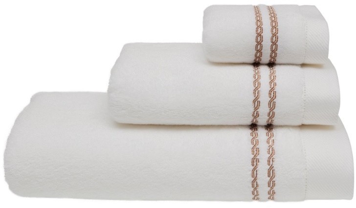Soft Cotton Zestaw ręczników CHAINE, 3 szt Biały / różowy haft 4086CB