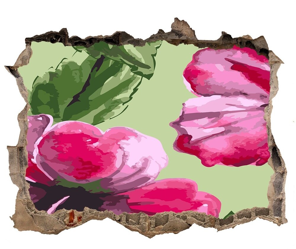 Wallmuralia.pl Okleina 3D dziura naklejka Hawajskie kwiaty