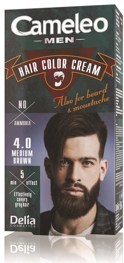 Cameleo Men Hair Color Cream farba do włosów brody i wąsów 4.0 Medium Brown 30ml 98649-uniw