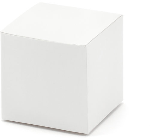 PartyDeco Pudełeczka kwadratowe, białe, 10 sztuk