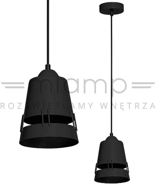 Milagro LAMPA wisząca APOLLO 777 industrialna OPRAWA metalowy zwis czarny 777