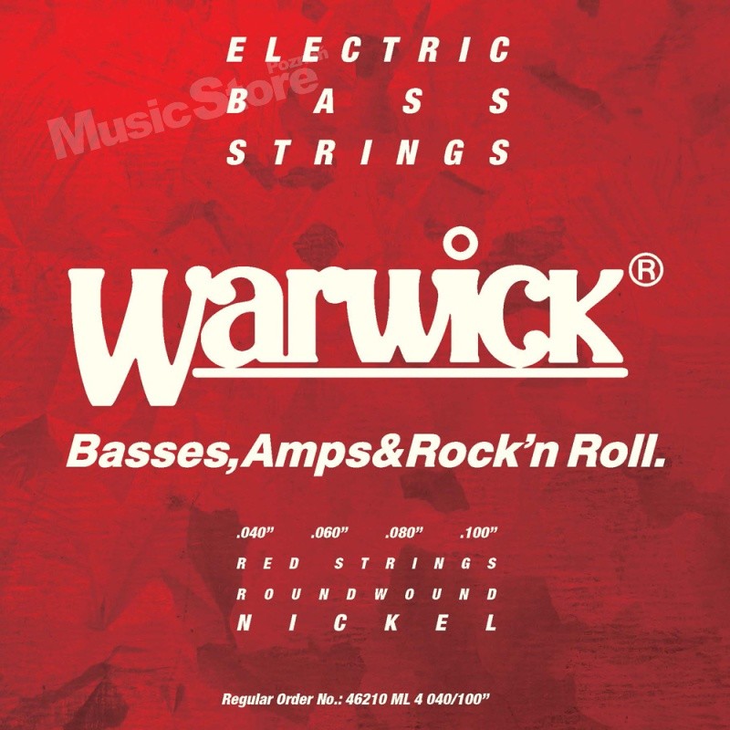 Warwick RED Strings Nickel-Plated Steel - Bass String Set, 4-String, Medium Light, .040-.100