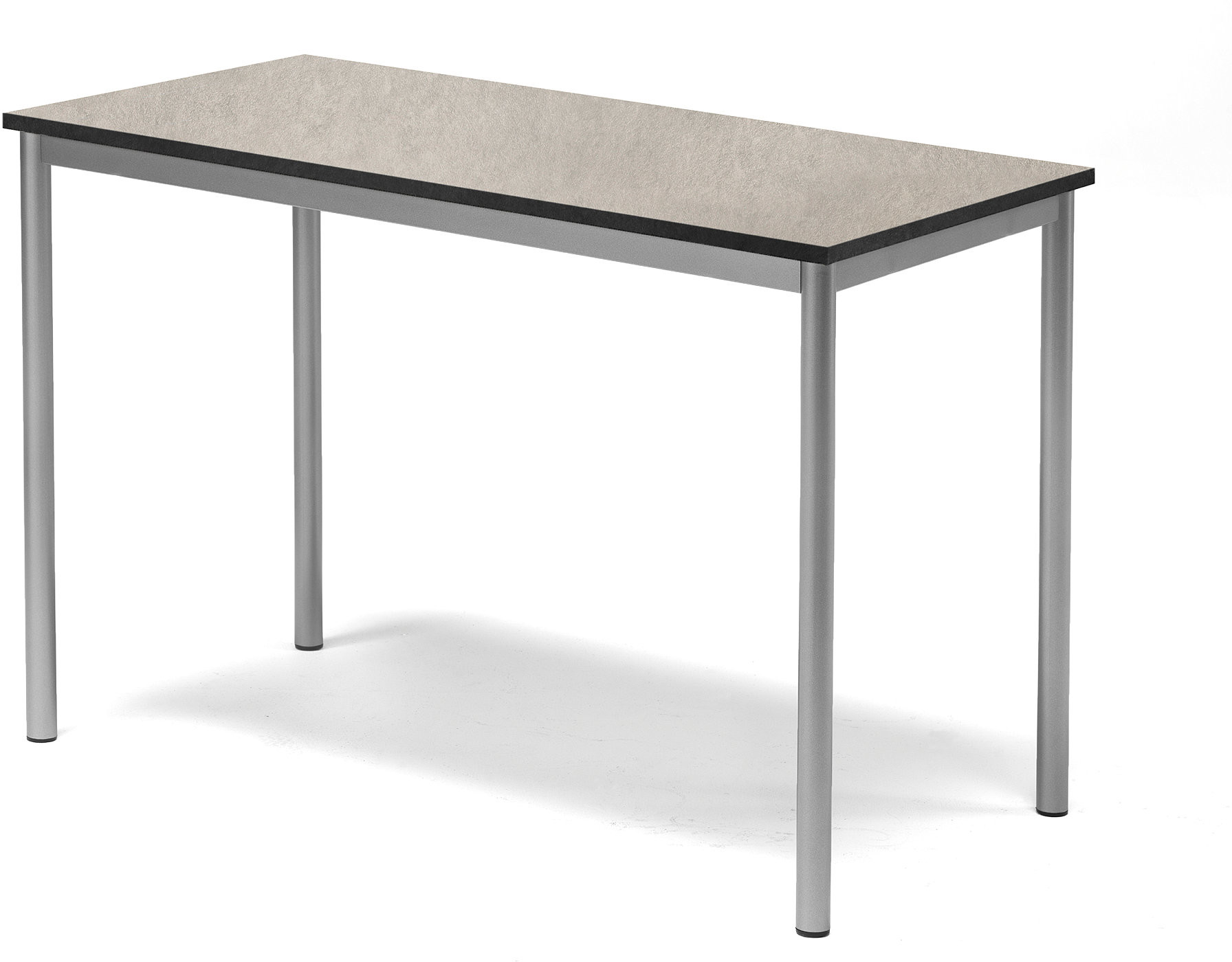 AJ Produkty Biurko SONITUS, 1200x600x760 mm, jasno szare linoleum, szary aluminium