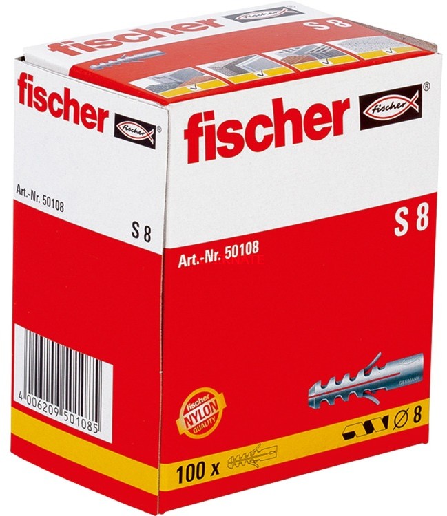 Fischer 050108 screw anchor / wall plug 4 cm 100 szt., Dowel