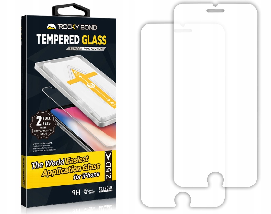 Szkło Hartowane 9H pasuje z Etui do Iphone 8 / 7