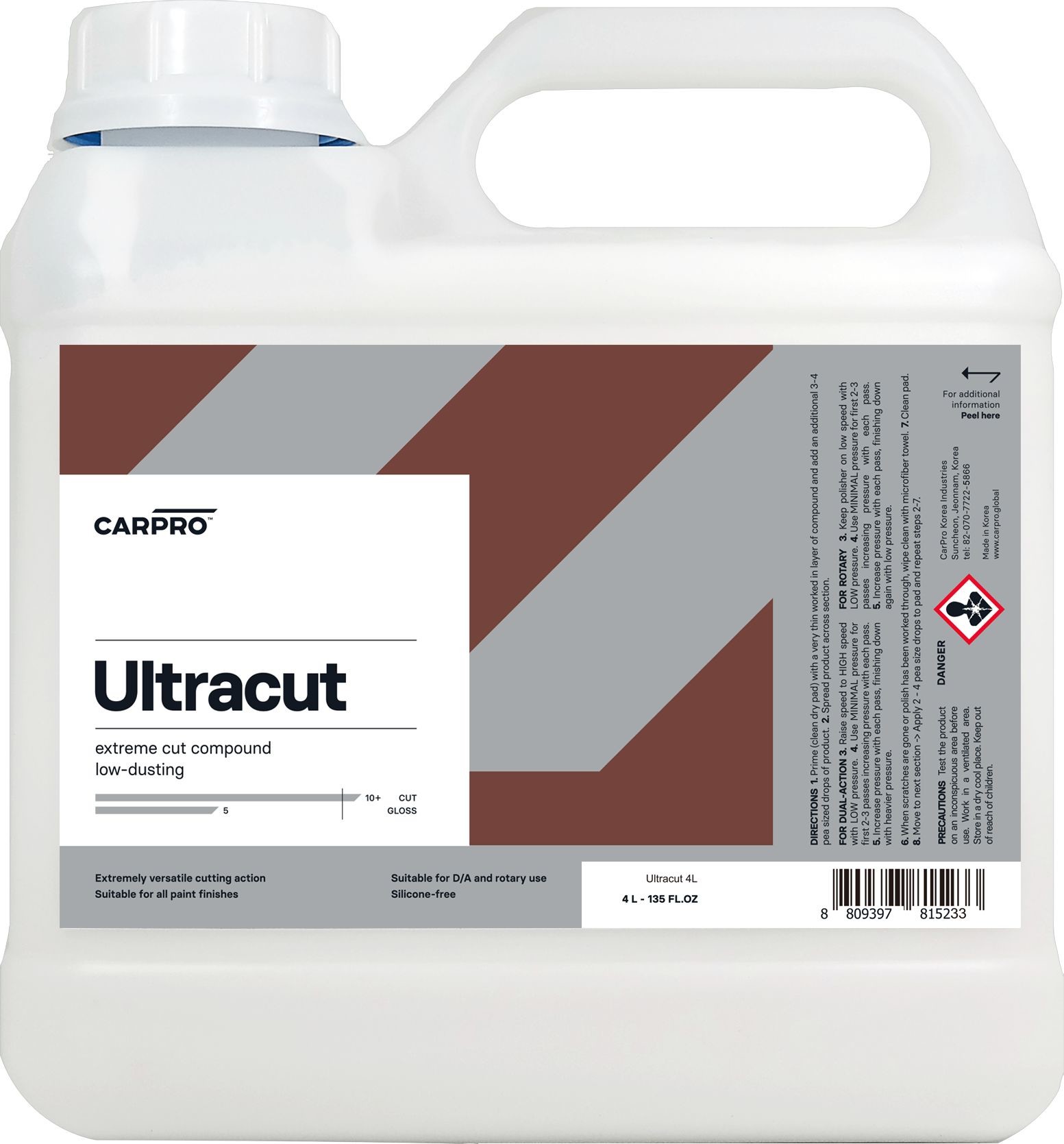 CARPRO CQUARTZ CarPro Ultracut silnie tnąca pasta polerska, świetne wykończenie 4L CAR000344