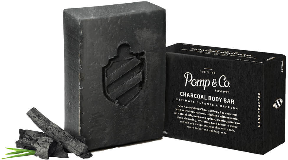 Pomp & co Pomp & Co. Charcoal Body Bar, mydło w kostce do ciała dla mężczyzn 130g 17452