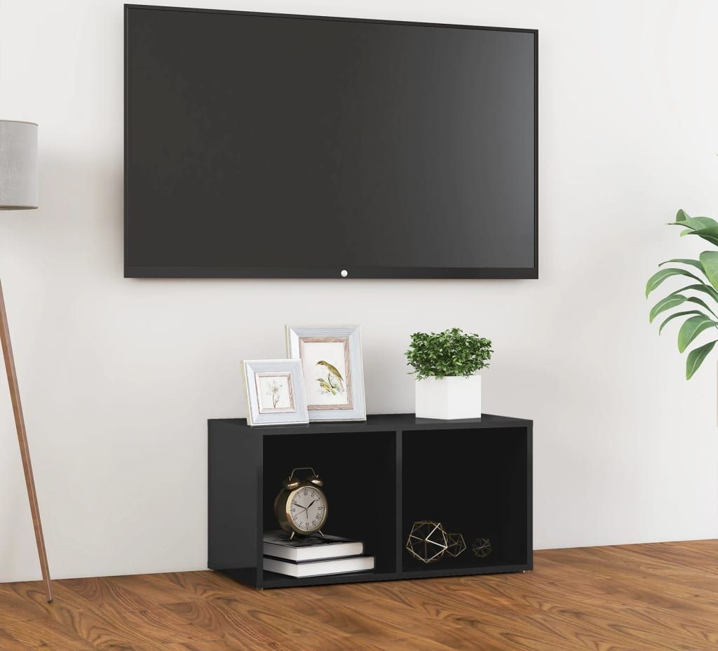 vidaXL Lumarko Szafka pod TV, wysoki połysk, szara, 72x35x36,5 cm, płyta 805533