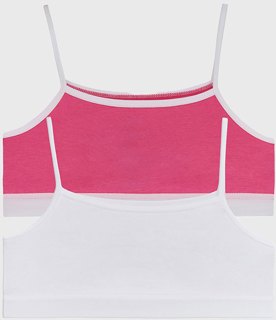 GARNA MAMA sp. z o.o. 2 PACK dziewczęcych topów basic różowo-biały