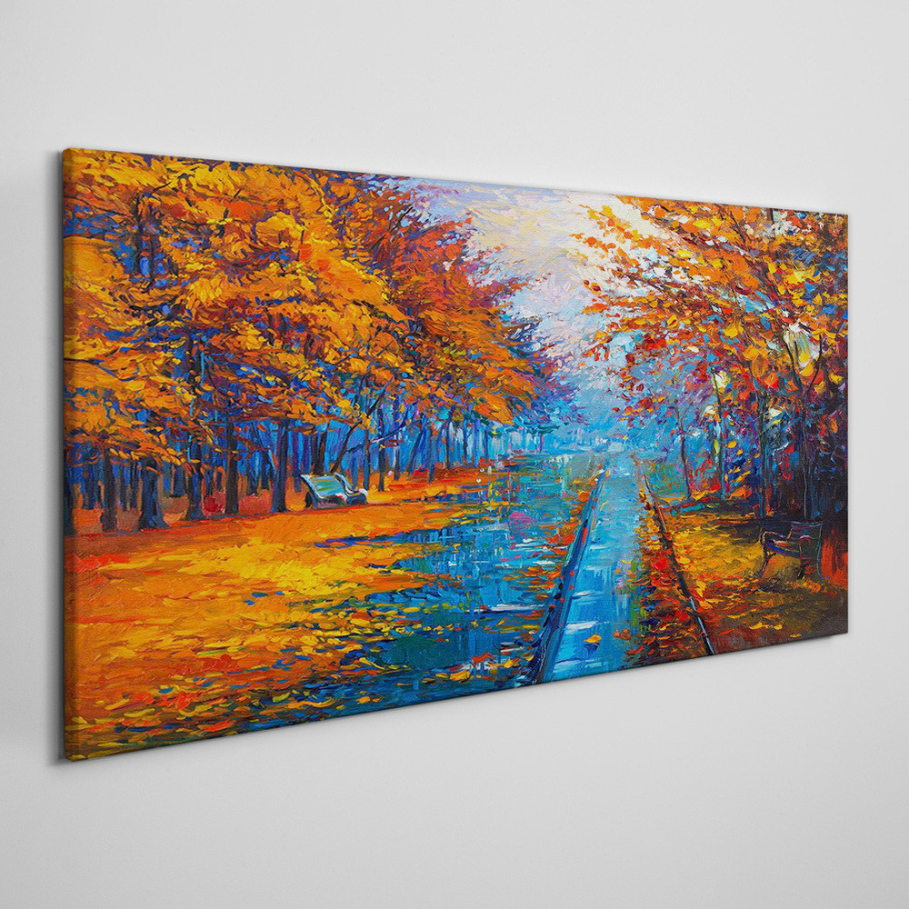 PL Coloray Obraz Canvas Park Drzewa Jesień Liście 100x50cm