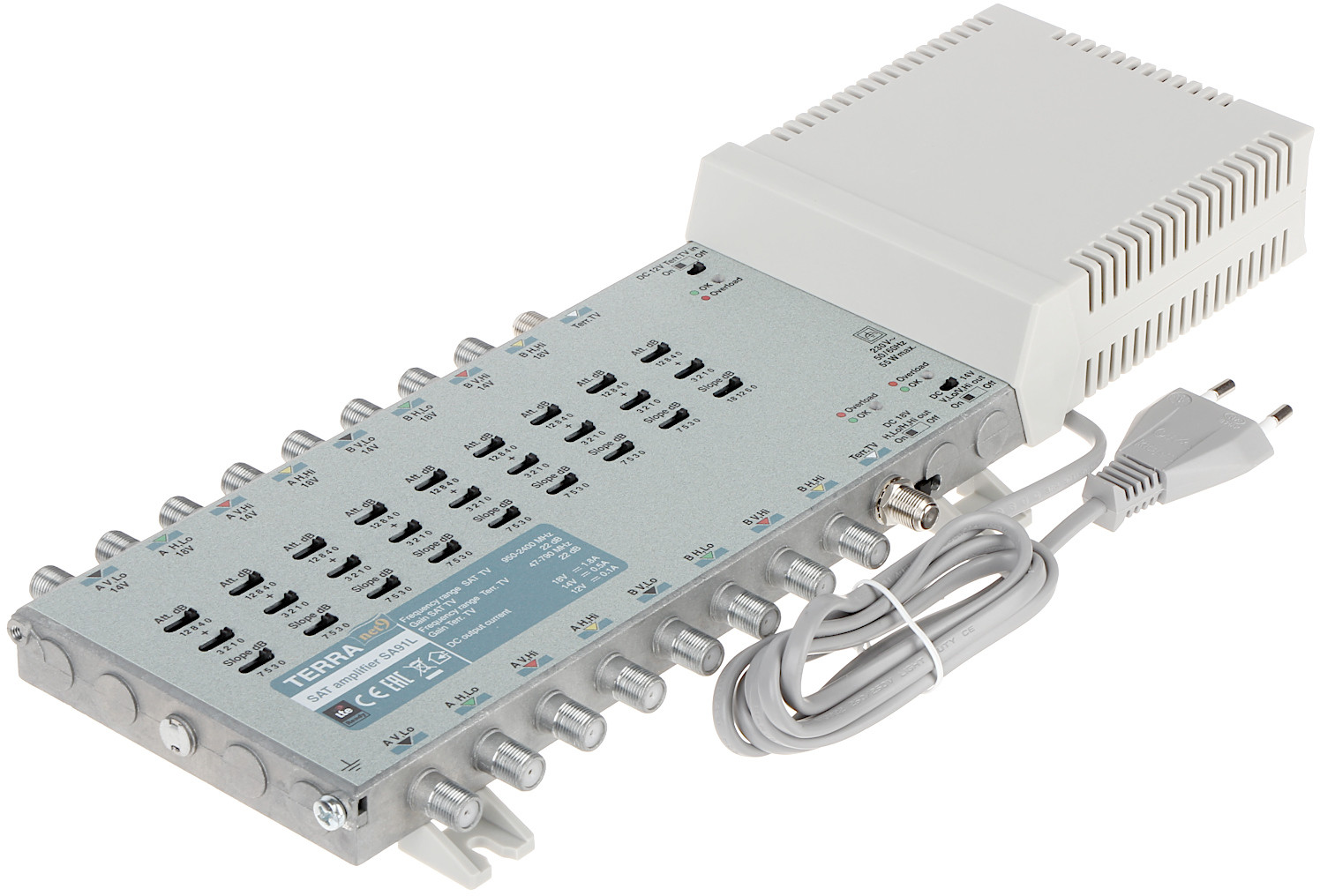 Terra Wzmacniacz do multiswitchy SA-91L 9 wejść / 9 wyjść TERRA SA-91L