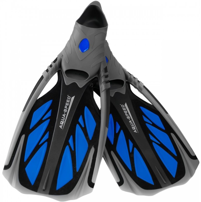 Aqua speed Płetwy pływackie Inox czarno-niebieskie Rozmiar buta: 36-37
