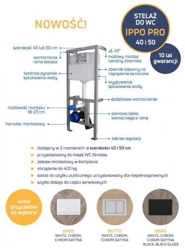 Massi MASSI Stelaż do WC IPPO PRO 40 MSST-004