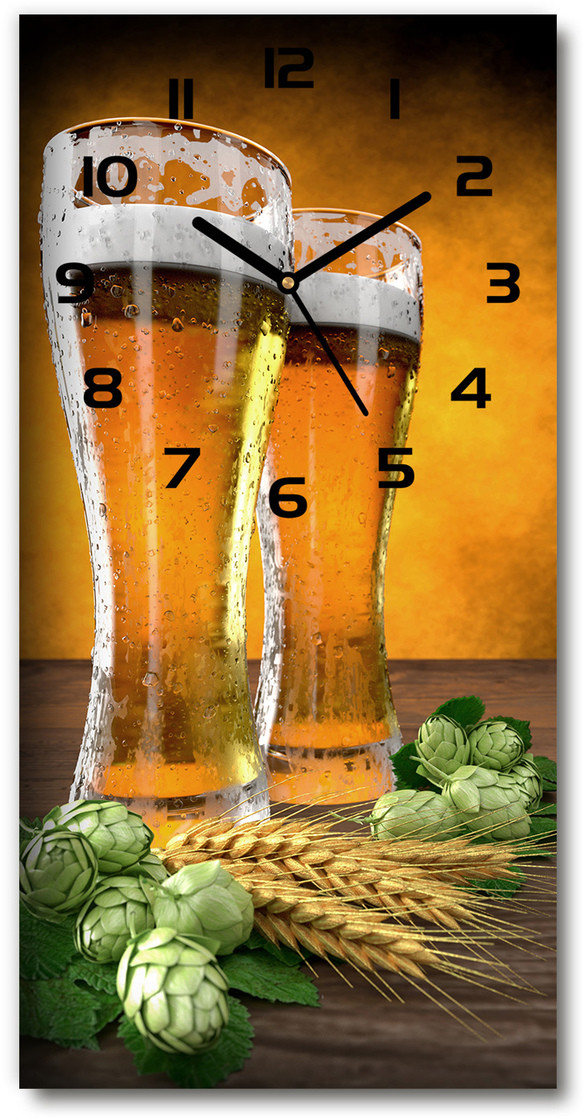 Zegar ścienny Dwie szklanki piwa