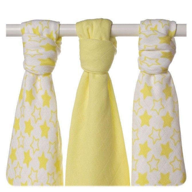 XKKO BMB 70x70 Little Stars Lemon MIX 3szt