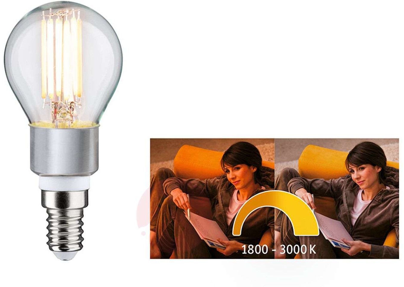 Paulmann żarówka kropla LED E14 5W dim to warm