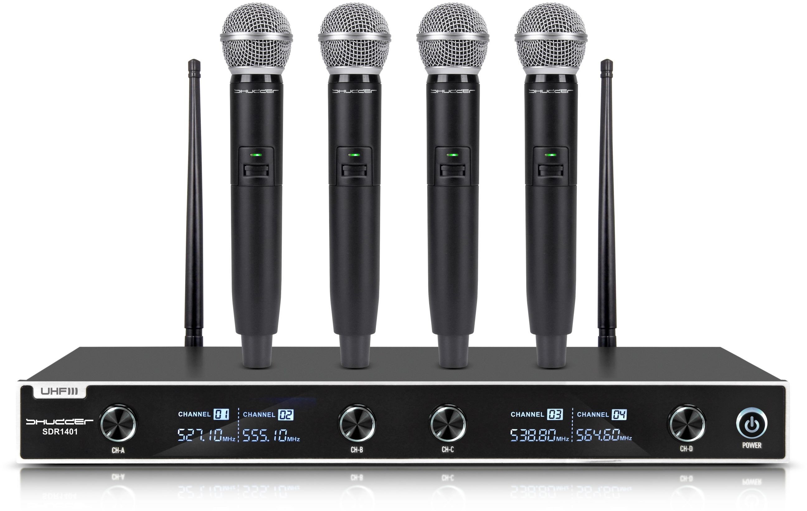 Shudder.eu Mikrofony bezprzewodowe Shudder UHF 4szt. doręczne 5907753101082