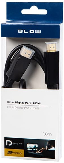 Zdjęcia - Kabel BLOW 92-028# Przył.display port-hdmi 1,8m 