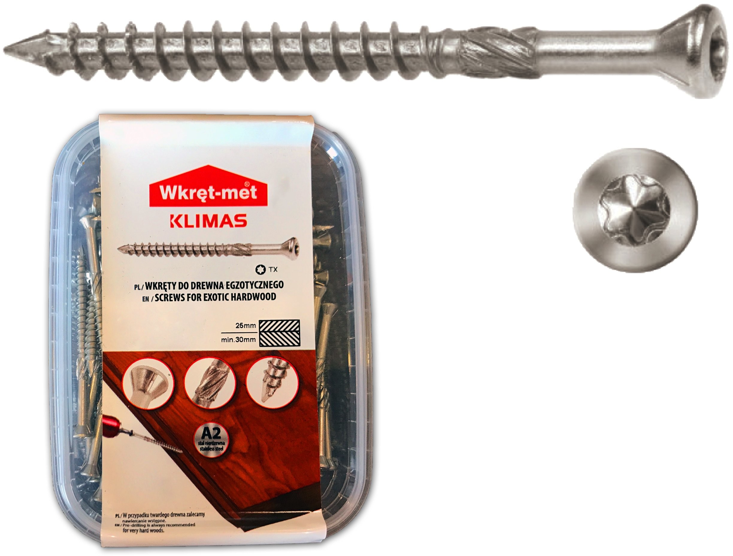 Wkręty Tarasowe Nierdzewne A2 4x60 200szt