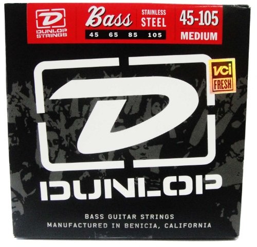 Jim Dunlop Dunlop dbs45105 naciągi Bass gitara, -częściowy zestaw, 45  105, ze stali nierdzewnej 38440450501