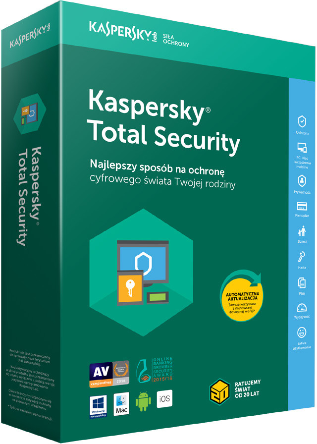 Kaspersky Total Security multi-device 2PC/1Rok Odnowienie (KL1919PCBFR)