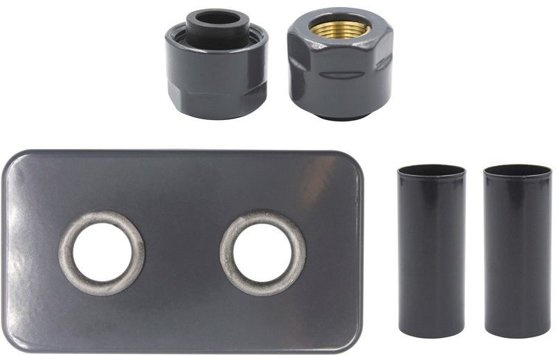 Vario Term Zestaw maskujący rozety + tuleje + złączki Cu/Pex/GZ1/2 x GW3/4 - antracyt instalacja 1/2 - GZ1/2 rozeta owalna ZMR2GZ1/2x3/415
