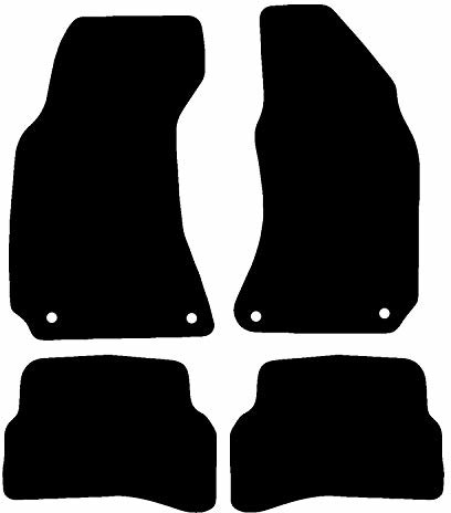 Carsio Carsio Dopasowane czarne dywaniki samochodowe do Volkswagen Passat B5 od 1996 do 2005-4-częściowy zestaw z 4 owalnymi klipsami CARP-CUT-1566-(32x4)