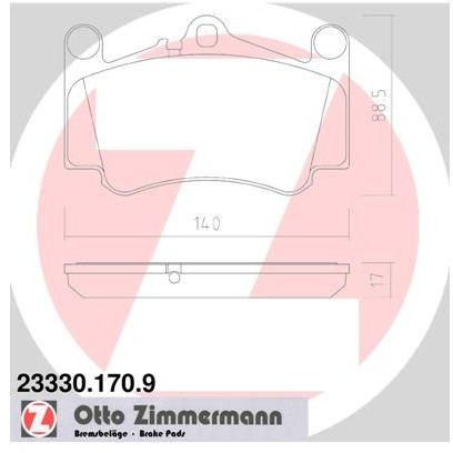 ZIMMERMANN Klocki hamulcowe 23330.170.9