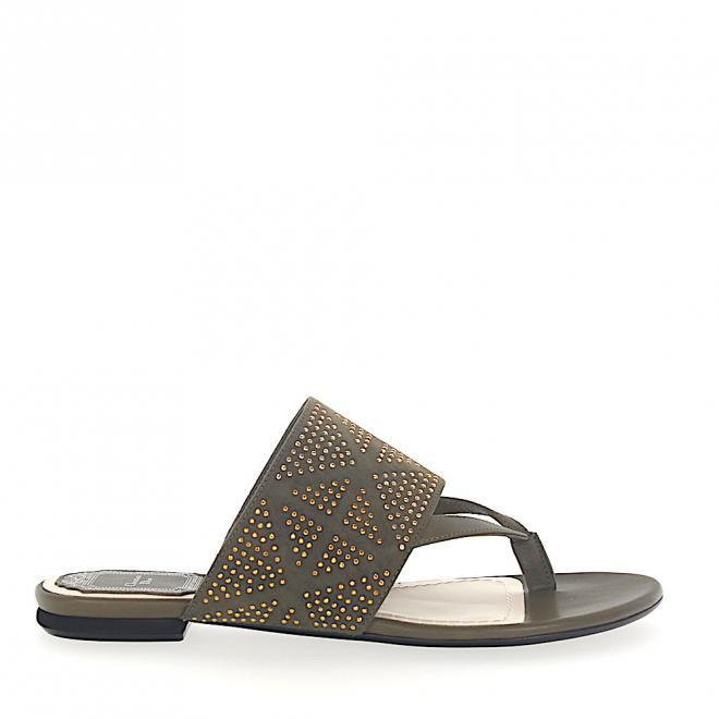 Dior Dior Japonki RAINBOW STELLAR skóra zamsz khaki ozdobienia