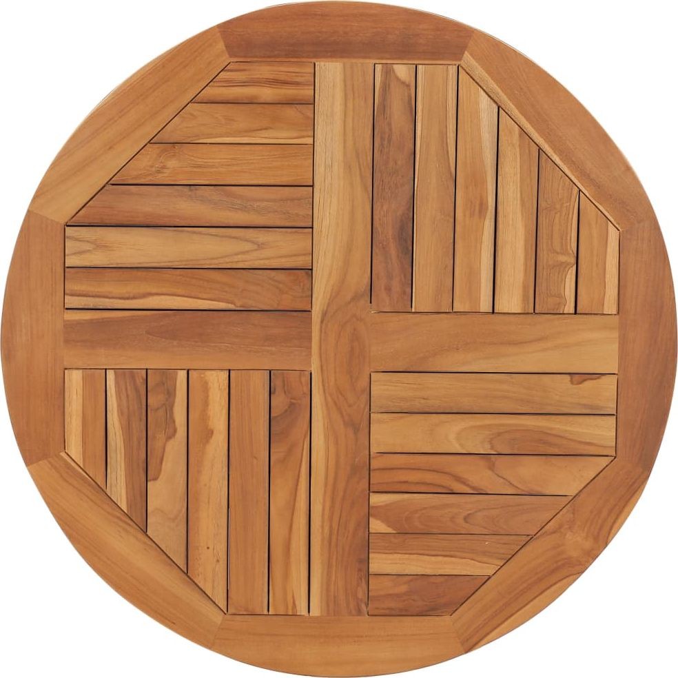 vidaXL Blat stołu lite drewno tekowe okrągły 2,5 cm 80 cm 48986