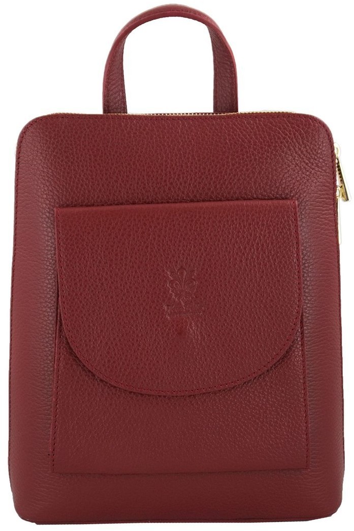 Barberini's Plecak skórzany / listonoszka - Casual 2w1 - Czerwony 800-13