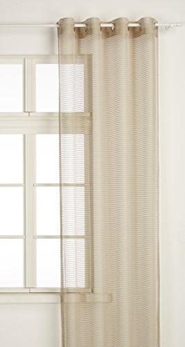 Mendola Home Textiles mendola Home tekstyliów godnych 10  14 Flavia-L zasłona z otworami okutymi obręczami Flavia 140x245 cm, beżowy 10-14FLAVIA-L