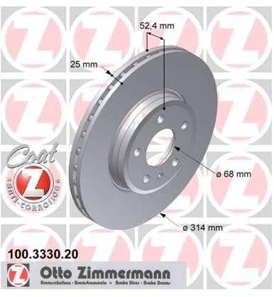 Zimmermann Tarcza hamulcowa 100.3330.20