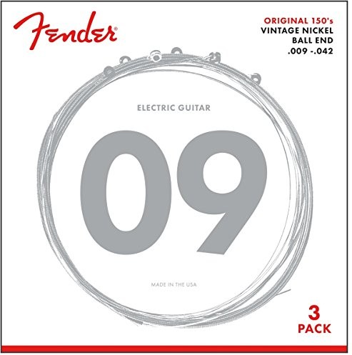 Fender Oryginalny zestaw 150-żyłkowy - 150 l (009/042) - 3-pak - czysty nikiel vintage - końcówki kulkowe, 073-0150-309 730150309