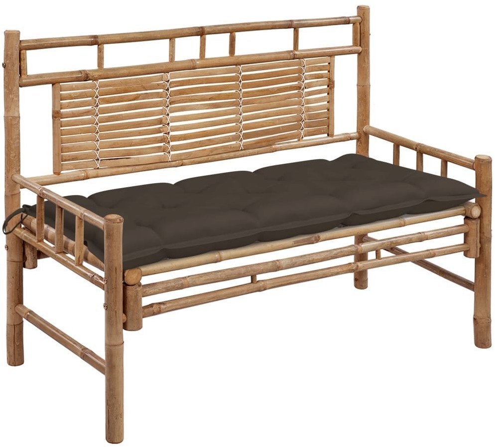 vidaXL Ławka ogrodowa z poduszką, 120 cm, bambusowa 3063899