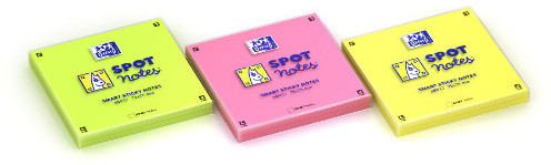 OXFORD 400096928 BLOCZKI SAMOPRZYLEPNE SPOT NOTES 75X75 MM, 6 x 80 KARTEK, MIX KOLOR 400096928