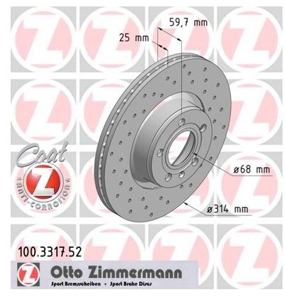 Zimmermann Tarcza hamulcowa 100.3317.52