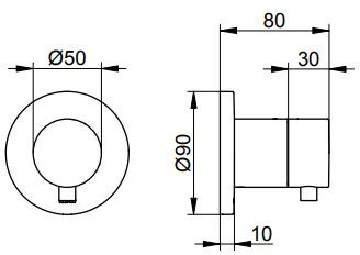 Keuco Ixmo Zawór odcinający podtynkowy DN15 aluminium 59541171001