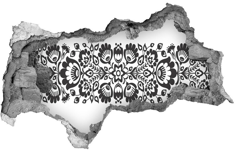 Wallmuralia.pl Dziura 3d fototapeta naklejka Ludowe kwiaty