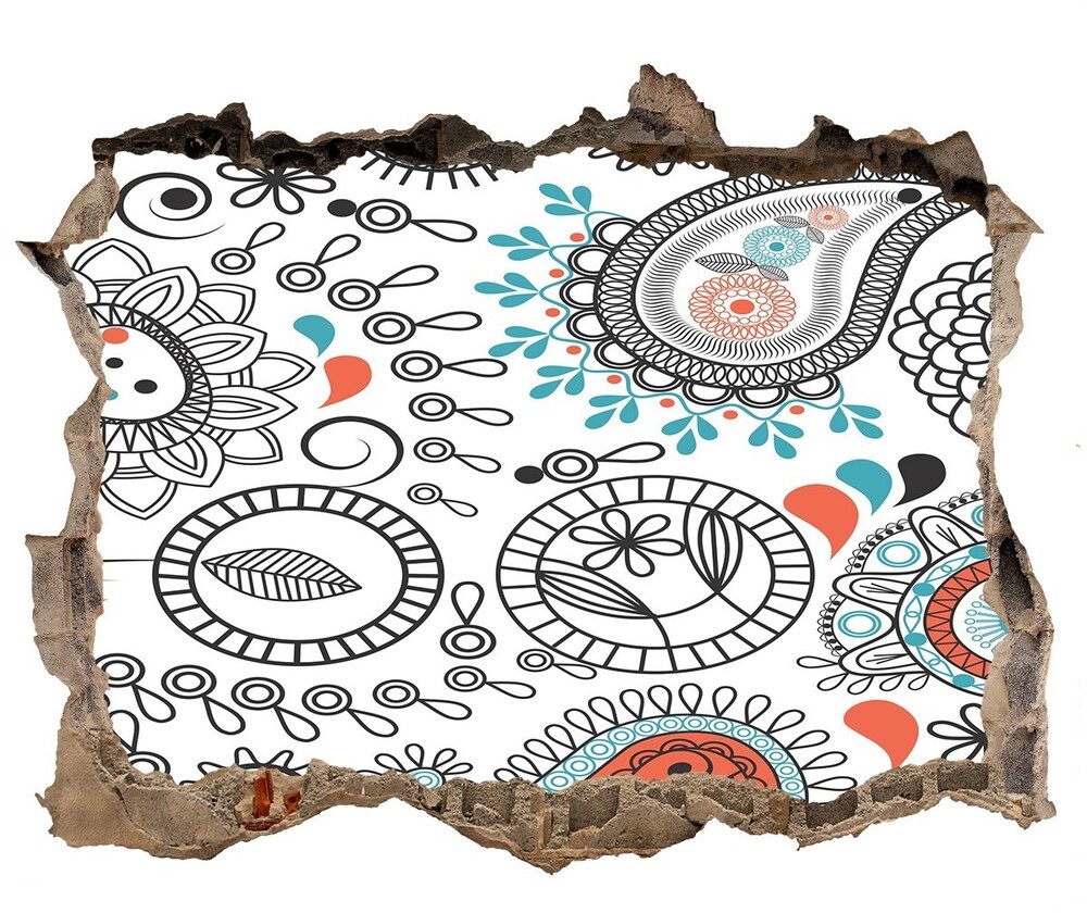 Wallmuralia.pl Okleina 3D dziura naklejka Ornamenty